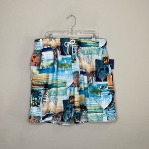 NWT Croft & Barrow Men’s Floral/Beachy Swim Trunks